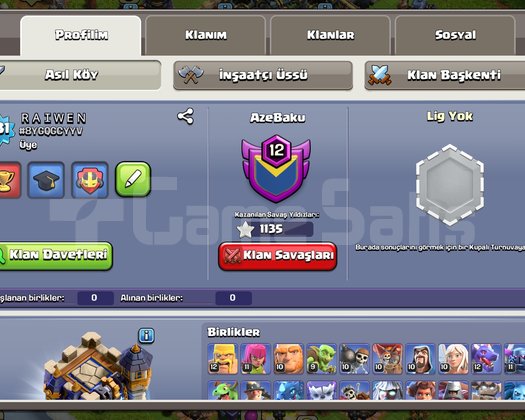 TH17 Clash of Clans Hesabı | 231 Seviye | VIP 20