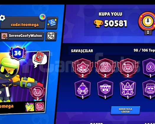 50K Kupa 98 Karakter Dop Dolu Hesap