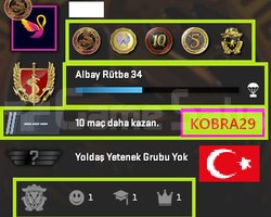 ANINDA TESLİM ! TR HESAP+5 MADALYA 87 WİN 250 SAAT