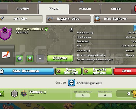 12 Lvl Klan derecesız lig