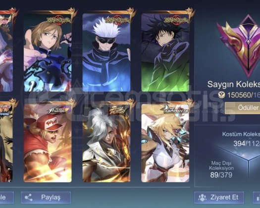 394 SKINLİ FULL MLBB HESABI + KOF + LEGEND