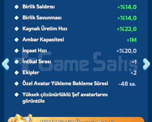 VIP11 290M gücünde FC4 hesap