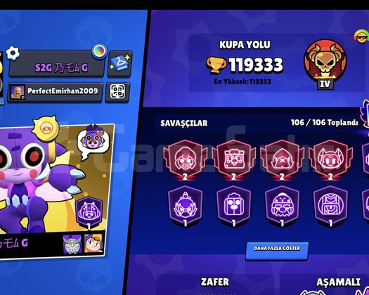Emek Brawl Stars Hesabı 2000 saat üstü