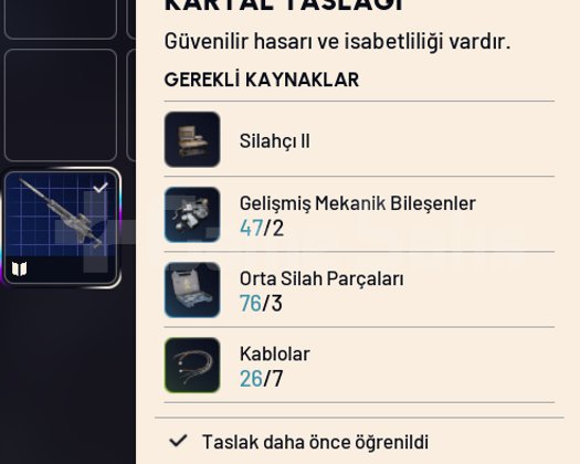 Arc Raiders Kartal Taslağı BP