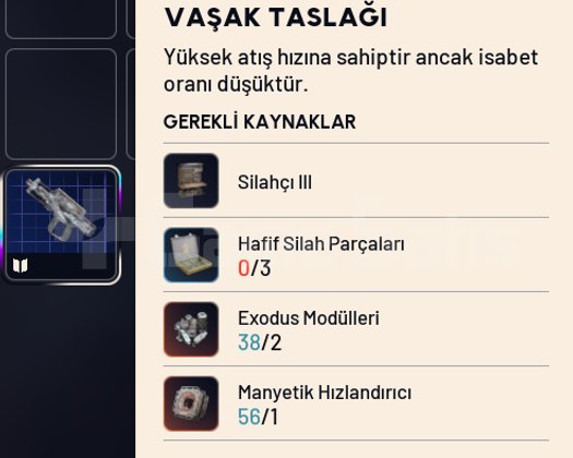 Arc Raiders Vaşak Taslağı BP