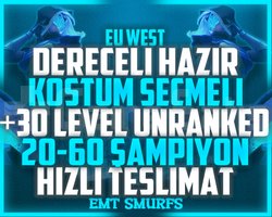 EUW DERECELİ HAZIR! KOSTÜM SEÇMELİ UNRANKED SMURF