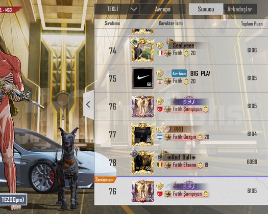 FATİH EFSANE HER TÜRLÜ RANK KASILIR +350 BAŞARASI