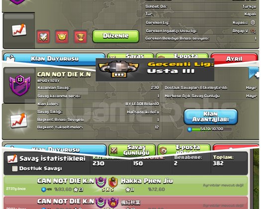 13sv/usta 3 lig klanı
