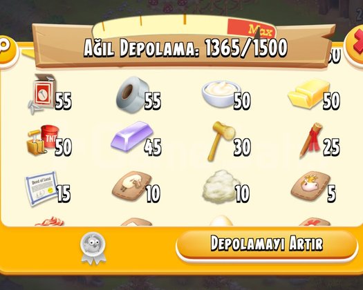 31 LVL ÜRÜN DOLU HESAP