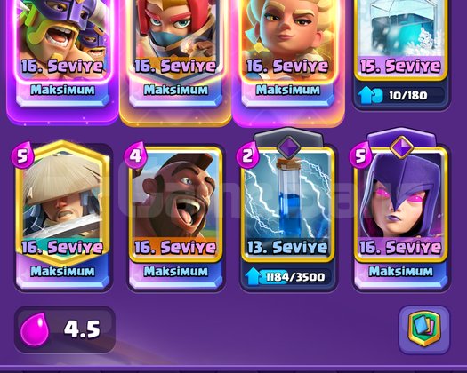 16 level cr hesabı 21 evrim 5 kahramanlı 10 yillik