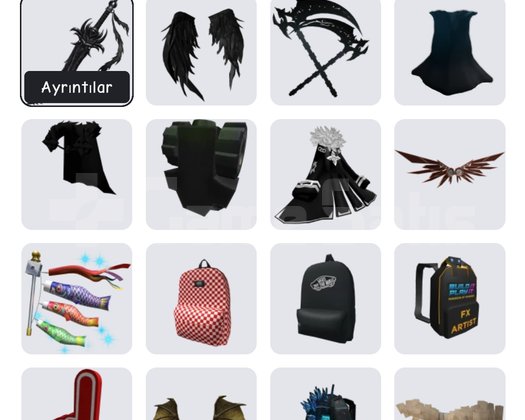 8k robux harcanmış hesap 4tane limited item içinde
