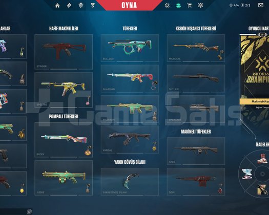 Valo hesap yağmacı karambit ejder vandal asil