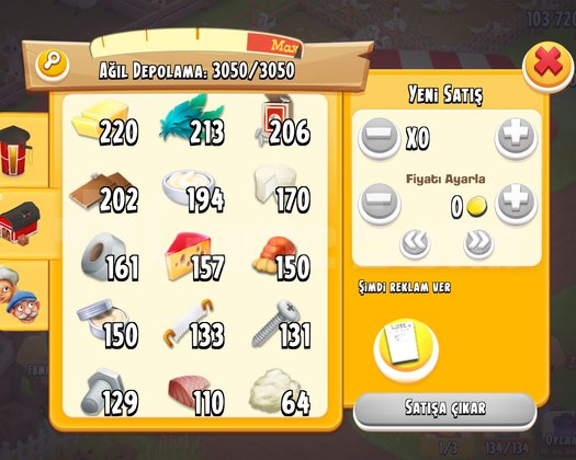 Bunlar gibi 10 tane hayday hesap 22-55 seviye