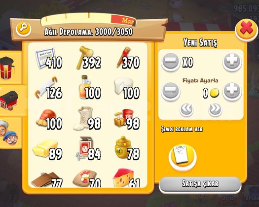Bunlar gibi 10 tane hayday hesap 22-55 seviye