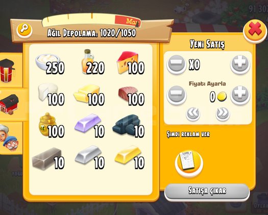 Bunlar gibi 10 tane hayday hesap 22-55 seviye