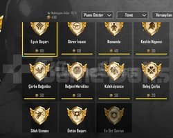 Pubg Mobile Başarım, rp, ünvan