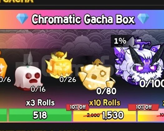 Blox Fruit Chromatic Gacha Box 10x Roll