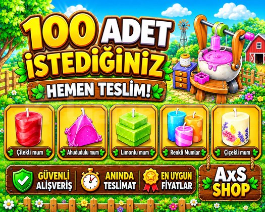 100 Adet Seçeceğiniz Mum Makinesi Ürünü