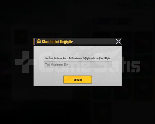 PubgM 10 lvl Klan İsim değiştirme aktif