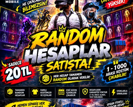 20TL VİP PUBG RANDOM HESAP