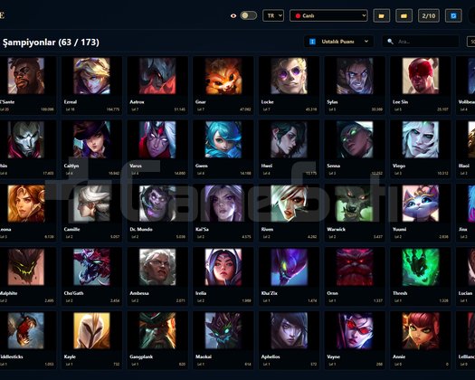 TR / 109 LVL + 13+11 SKİN + Gümüş 3 +OTO