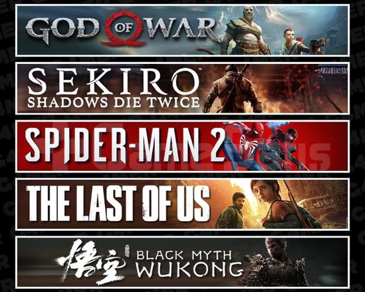 GOW +Sekiro +Spider 2 +TLOU1 +Wukong