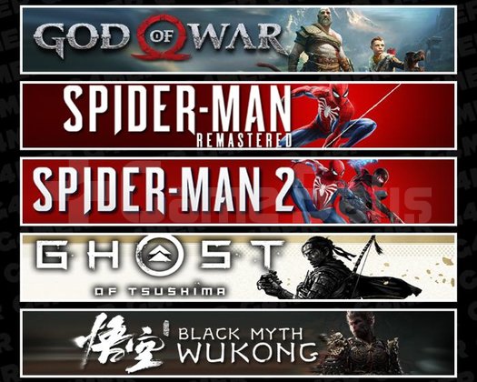 GOW +Spider 1 +2 +Tsushima +Wukong