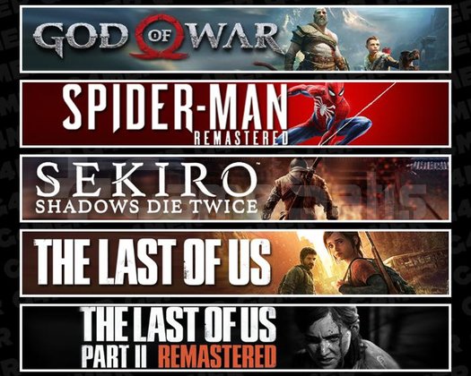 GOW +Spider 1 +Sekiro +TLOU1 +2