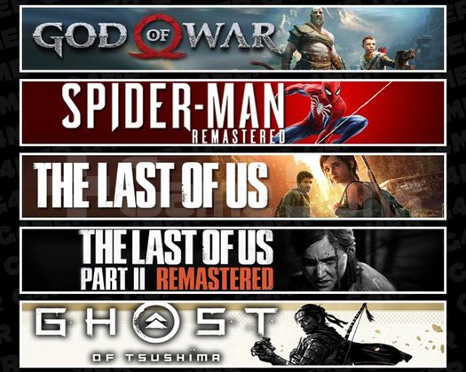 GOW +Spider 1 +TLOU1 +2 +Tsushima