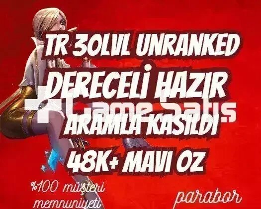 DERECELİ HAZIR! TR +45k MAVİ ÖZ 30LVL UN
