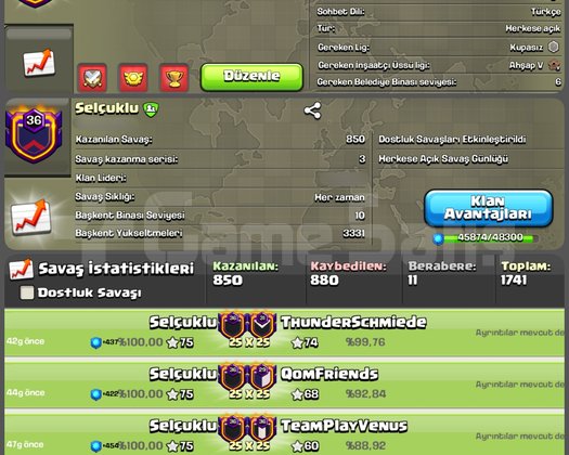 36 LVL ORJİNAL SELÇUKLU KLANI