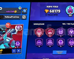 Brawl Stars 68182 Kupa 106/106 karakter