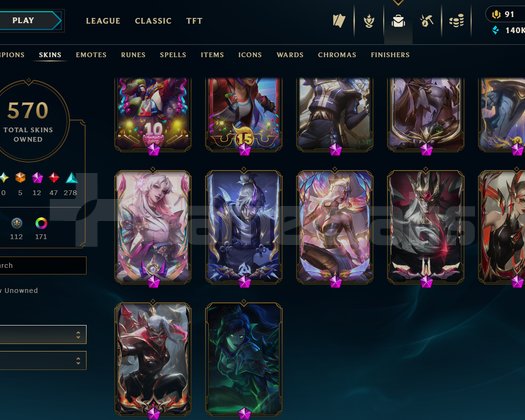800 LEVEL 570 SKIN PLAT 4 EUW HESABI