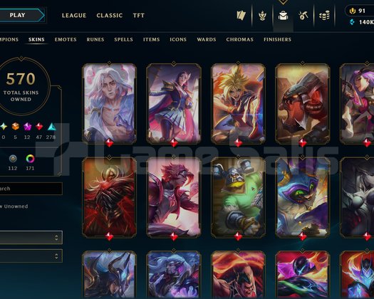 800 LEVEL 570 SKIN PLAT 4 EUW HESABI