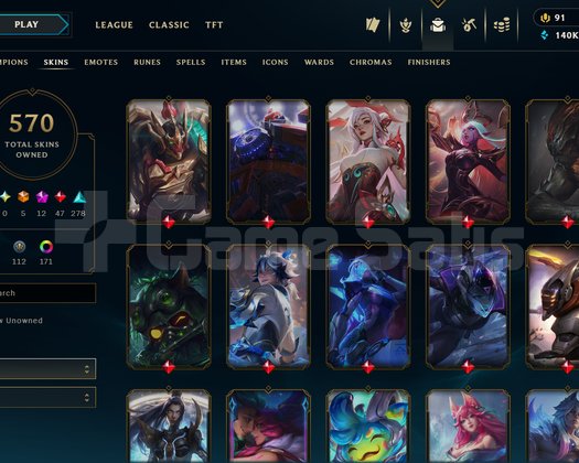 800 LEVEL 570 SKIN PLAT 4 EUW HESABI