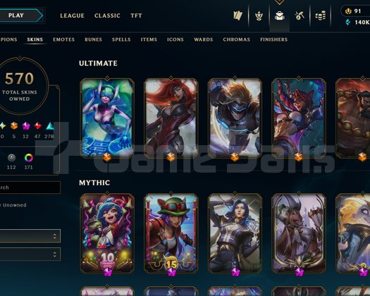 800 LEVEL 570 SKIN PLAT 4 EUW HESABI