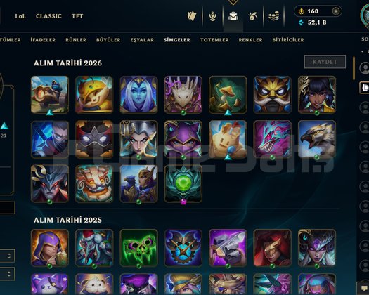 Full şampiyon 230+ kostüm Yüksek MMR