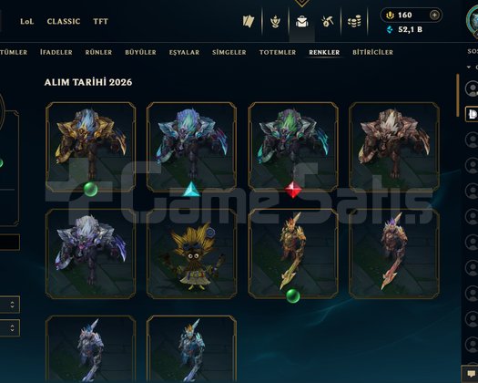 Full şampiyon 230+ kostüm Yüksek MMR