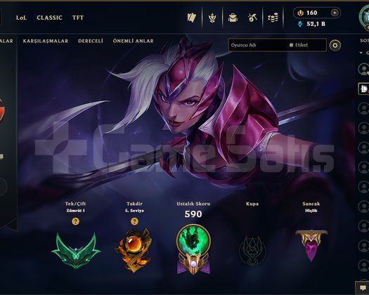 Full şampiyon 230+ kostüm Yüksek MMR
