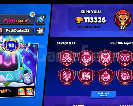 113.000 Kupa Brawl Stars Hesabı | 200+ K