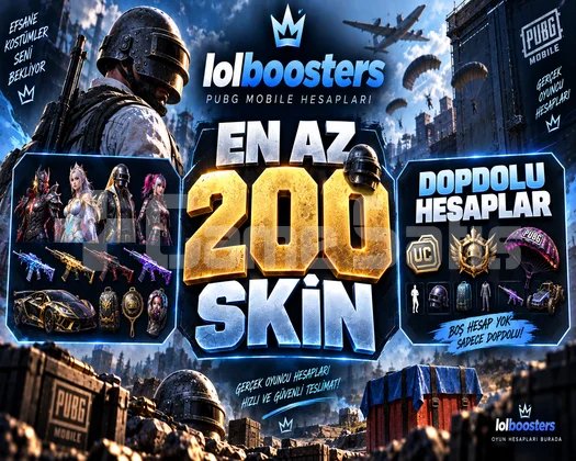 EN AZ 200 SKİN PUBGM RANDOM HESAP