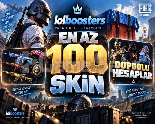 EN AZ 100 SKİN PUBGM RANDOM HESAP