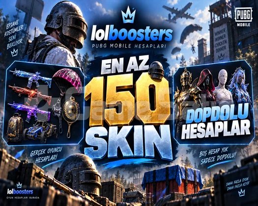 EN AZ 150 SKİN PUBGM RANDOM HESAP