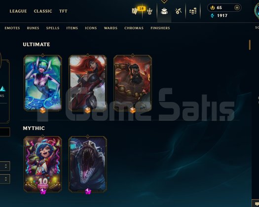 Euw platin1 lol hesabı/171 kostüm