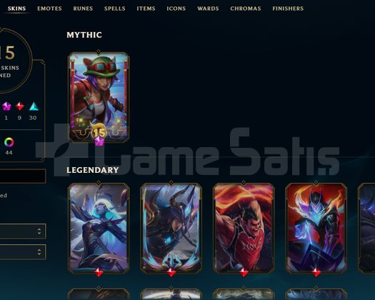 TR zümrüt 3 lol hesabı/115 kostüm
