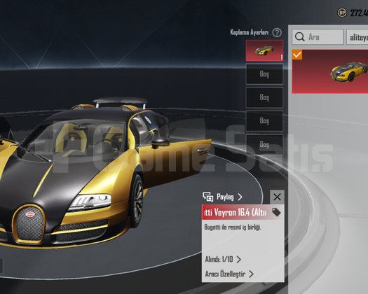 BUGATTİ SPOR ARABA + FATİH ÜNVANI