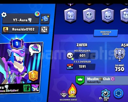 Brawl Stars 21.000 Kupa Hesap  Uygun Fi