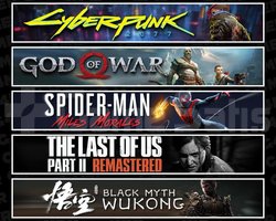 Cyberpunk +GOW +Miles +TLOU2 +Wukong