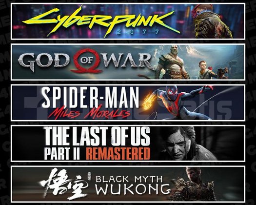 Cyberpunk +GOW +Miles +TLOU2 +Wukong