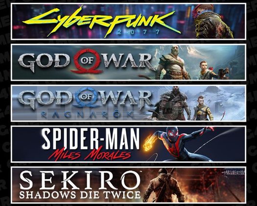Cyberpunk +GOW +Ragnarök +Miles +Sekiro